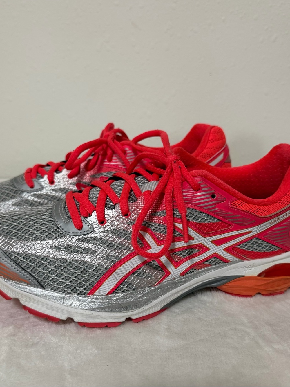 Asics Women's Silver with Red Accent Running Shoes